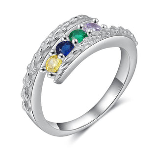 Rhodium Plated Birthstone Ring