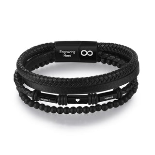 Custom Name Leather Bracelet