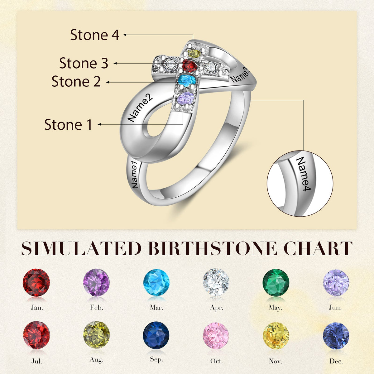 Personalized Cross Ring