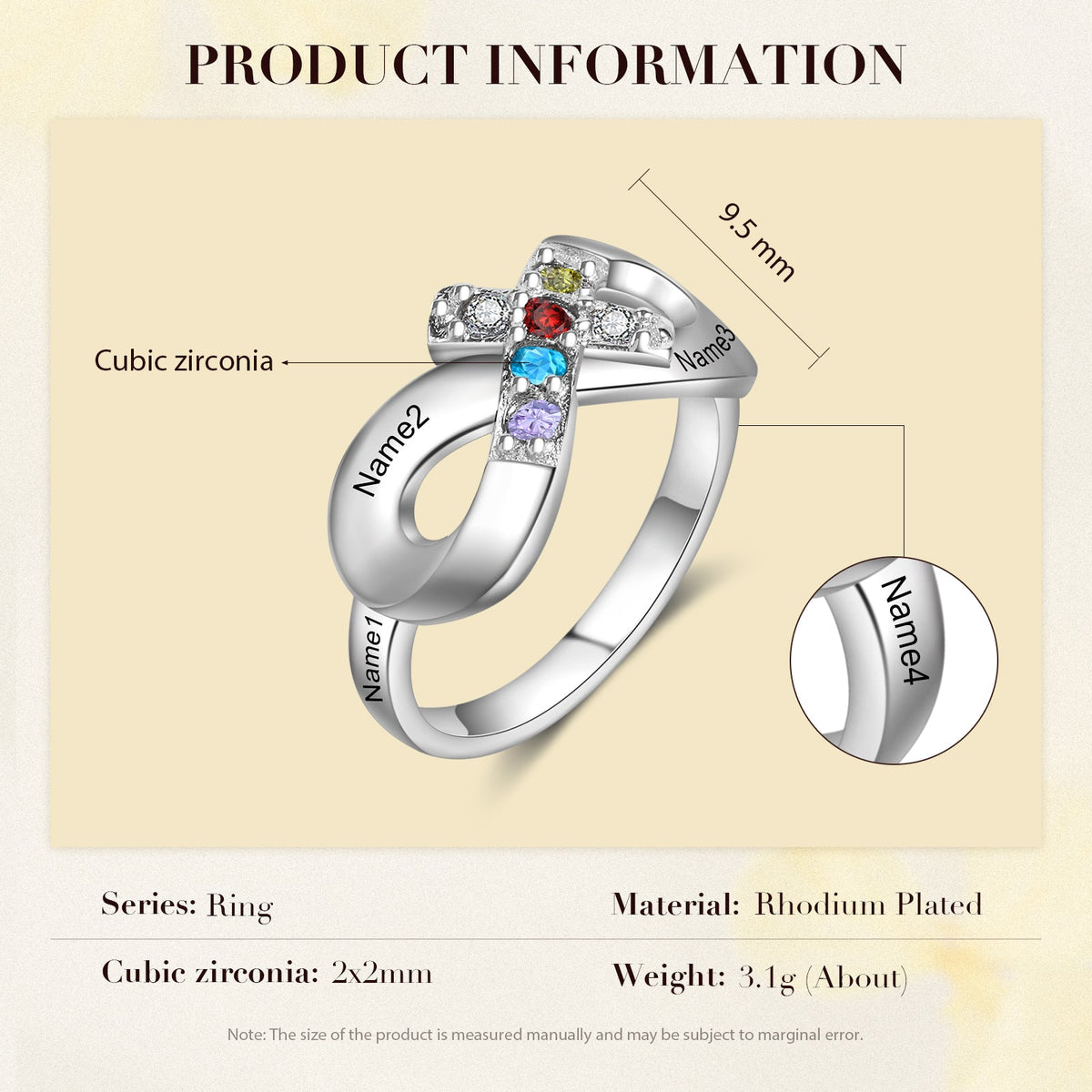 Personalized Cross Ring