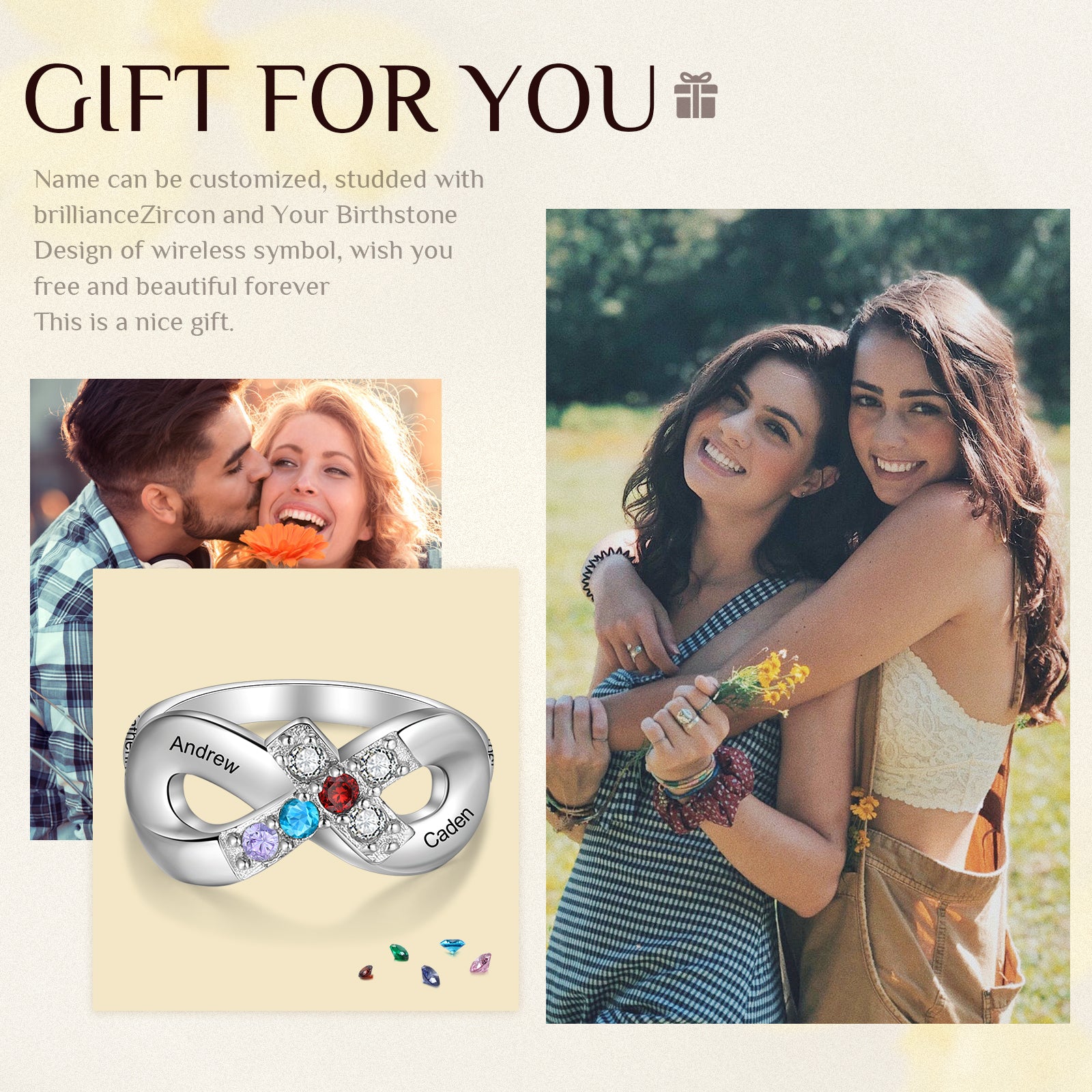 Personalized Cross Ring