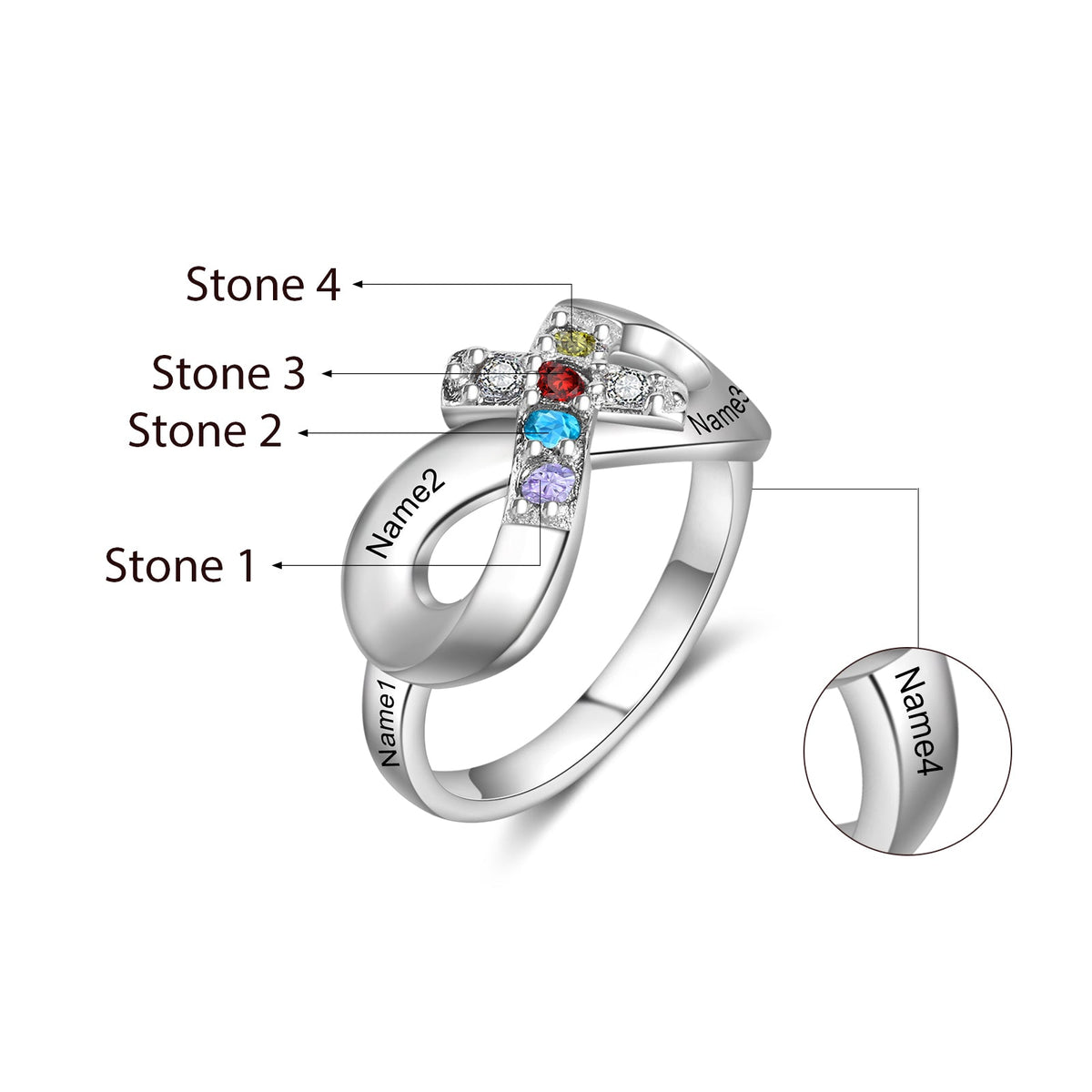 Personalized Cross Ring