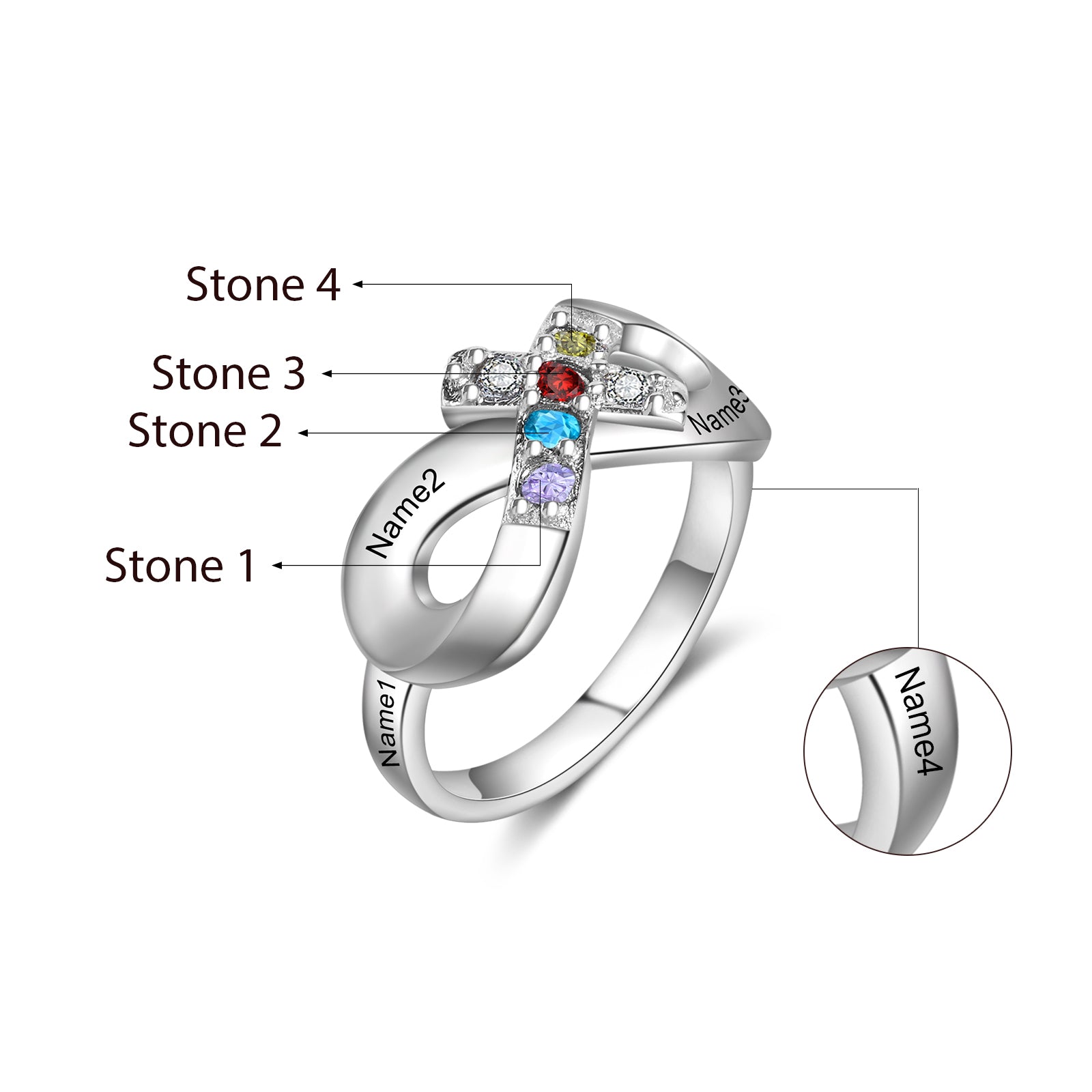 Personalized Cross Ring