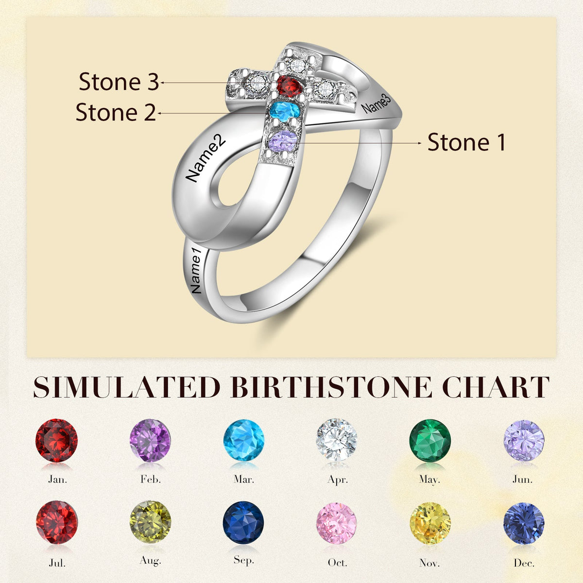 Personalized Cross Ring