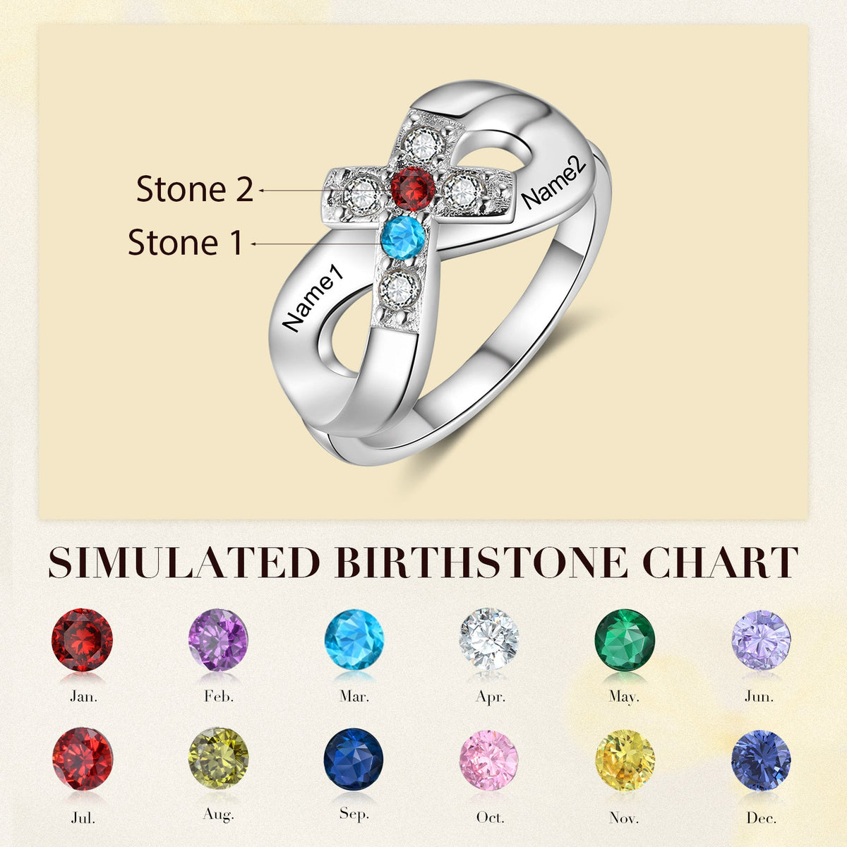 Personalized Cross Ring