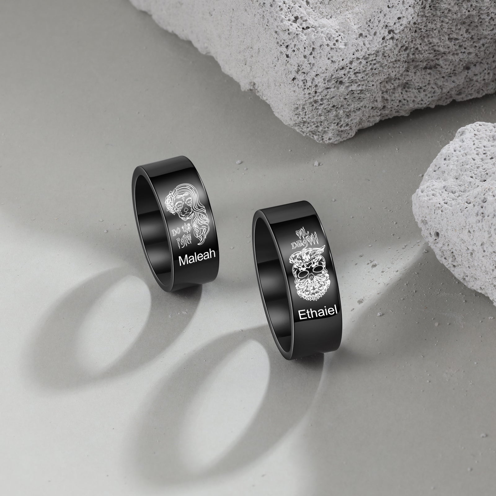 Custom Name Couple Ring