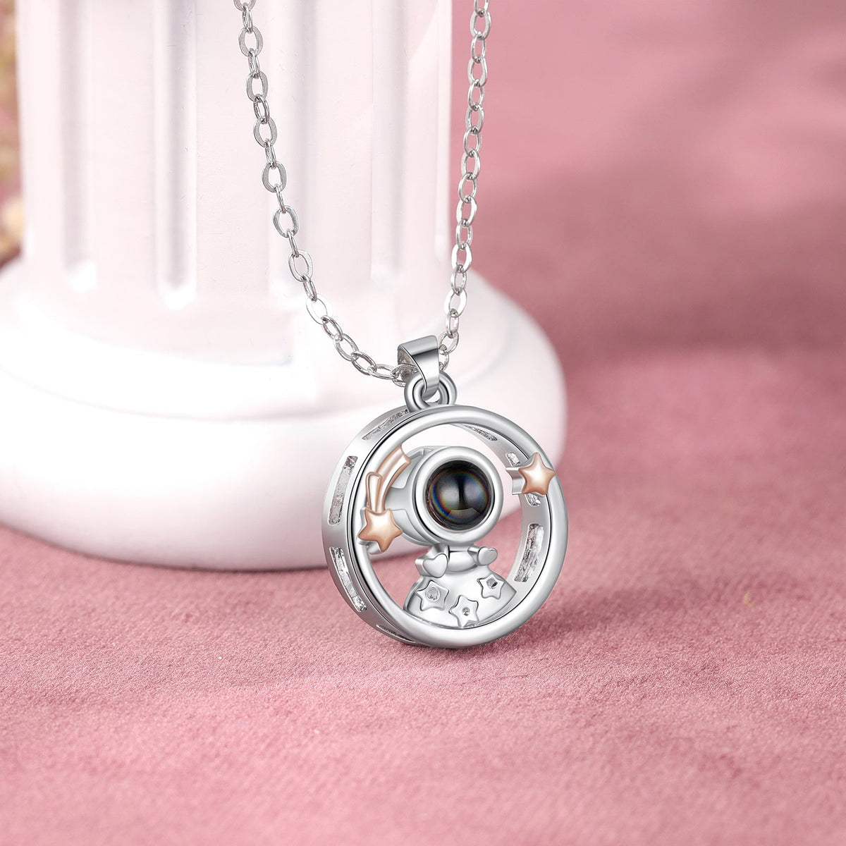 Custom Photo Projection Couple Necklace