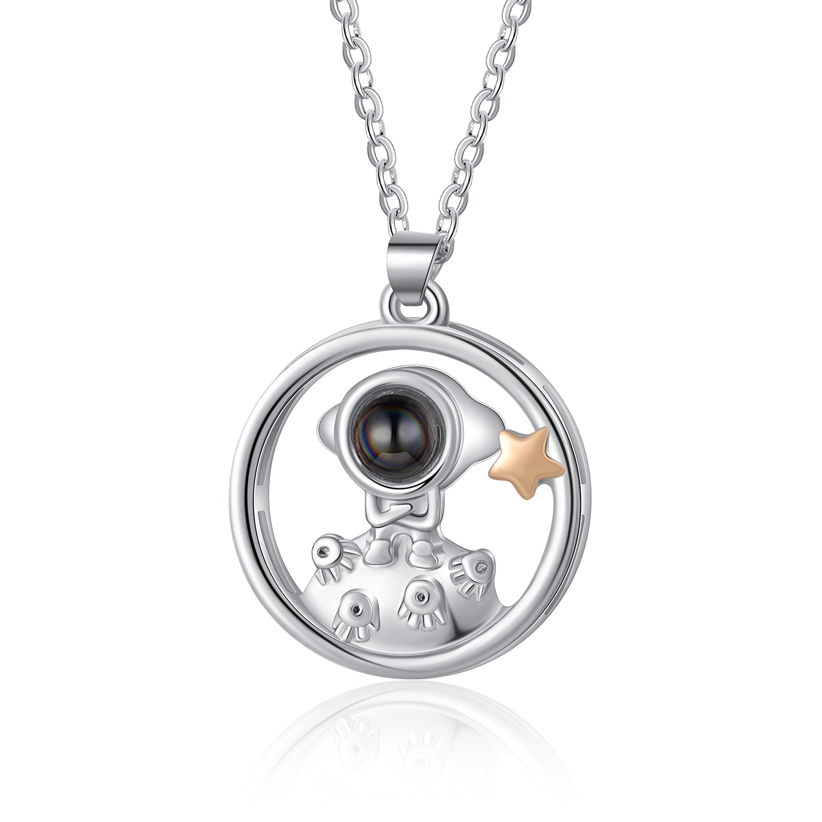 Custom Photo Projection Couple Necklace