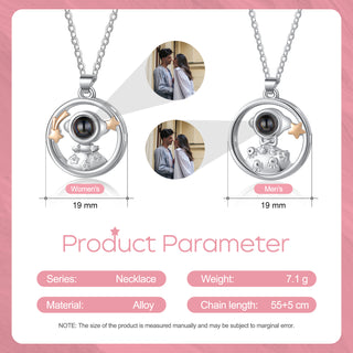 Custom Photo Projection Couple Necklace