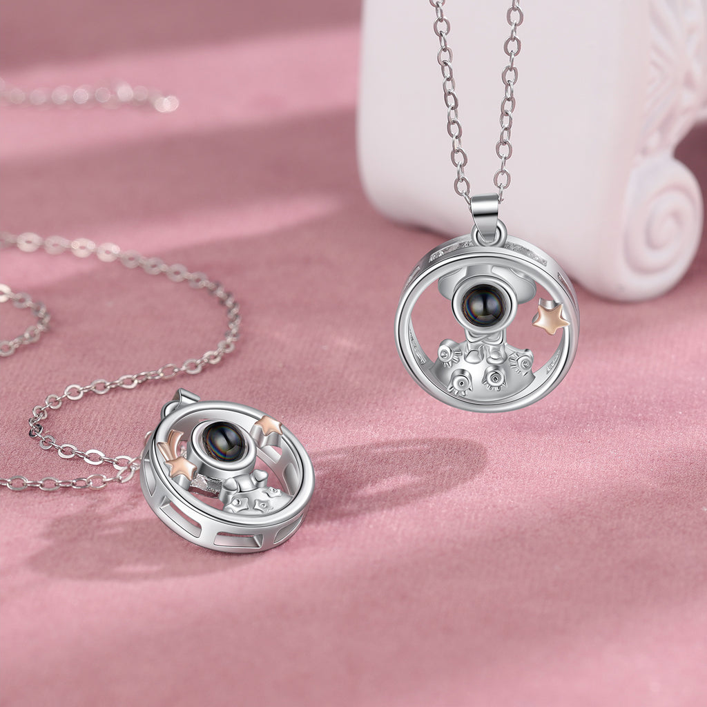 Custom Photo Projection Couple Necklace