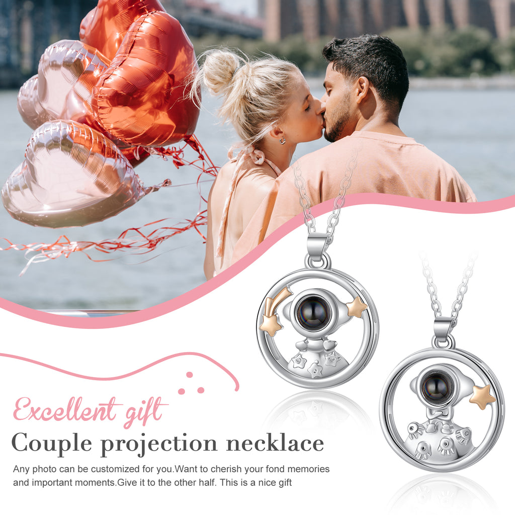 Custom Photo Projection Couple Necklace