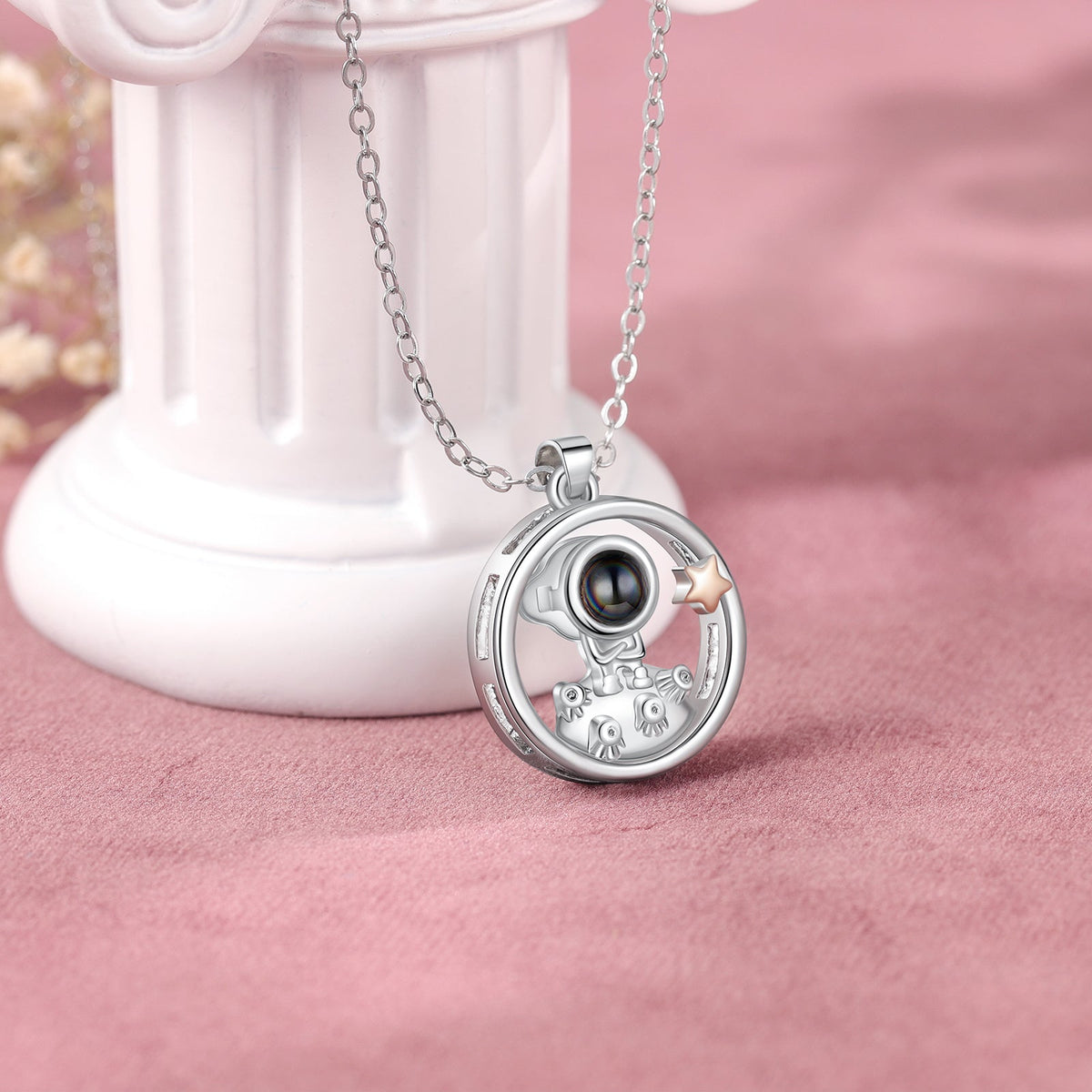 Custom Photo Projection Couple Necklace