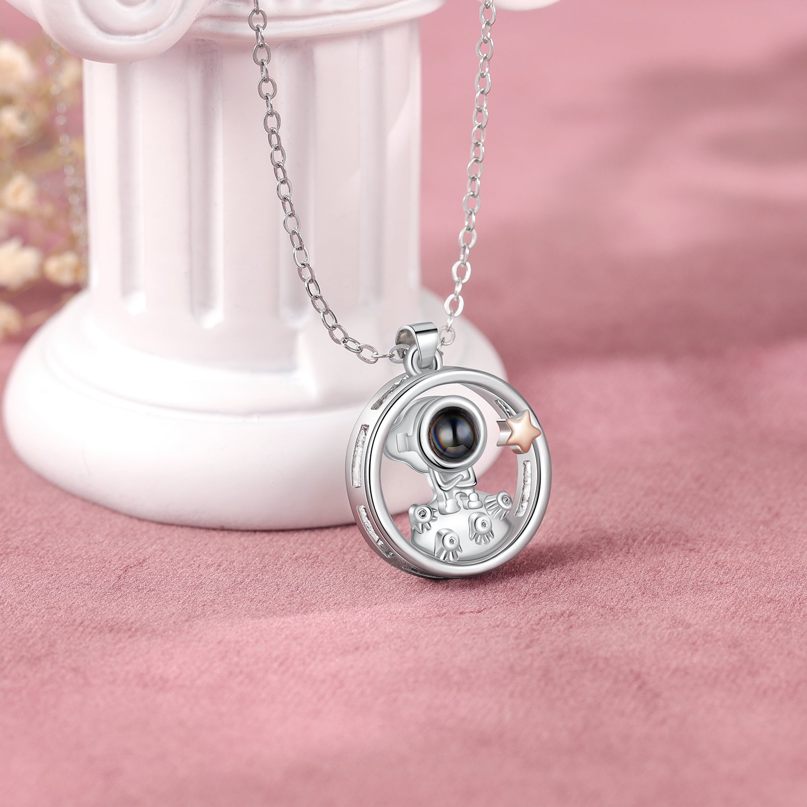 Custom Photo Projection Couple Necklace