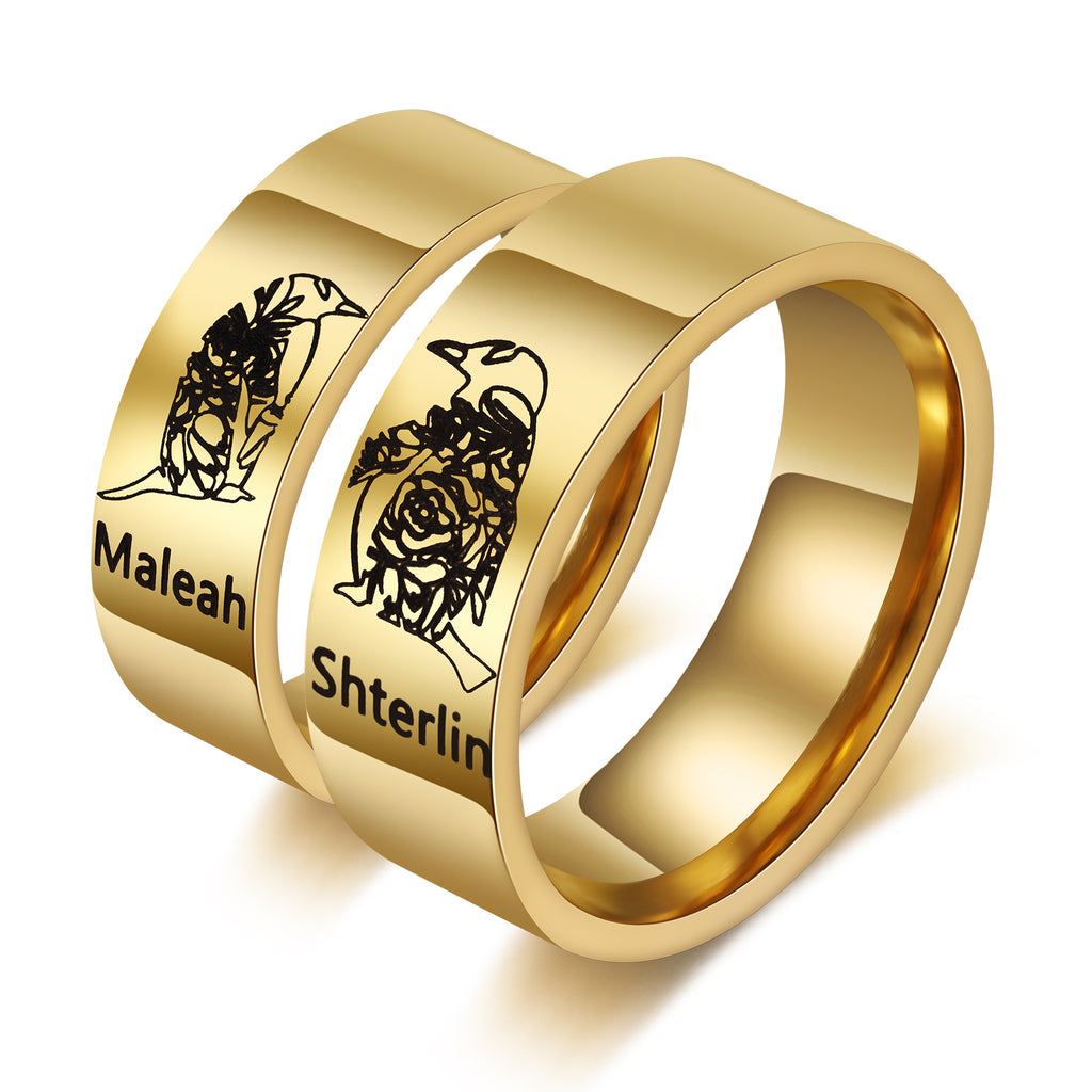 Custom Stainless Steel Couple Ring