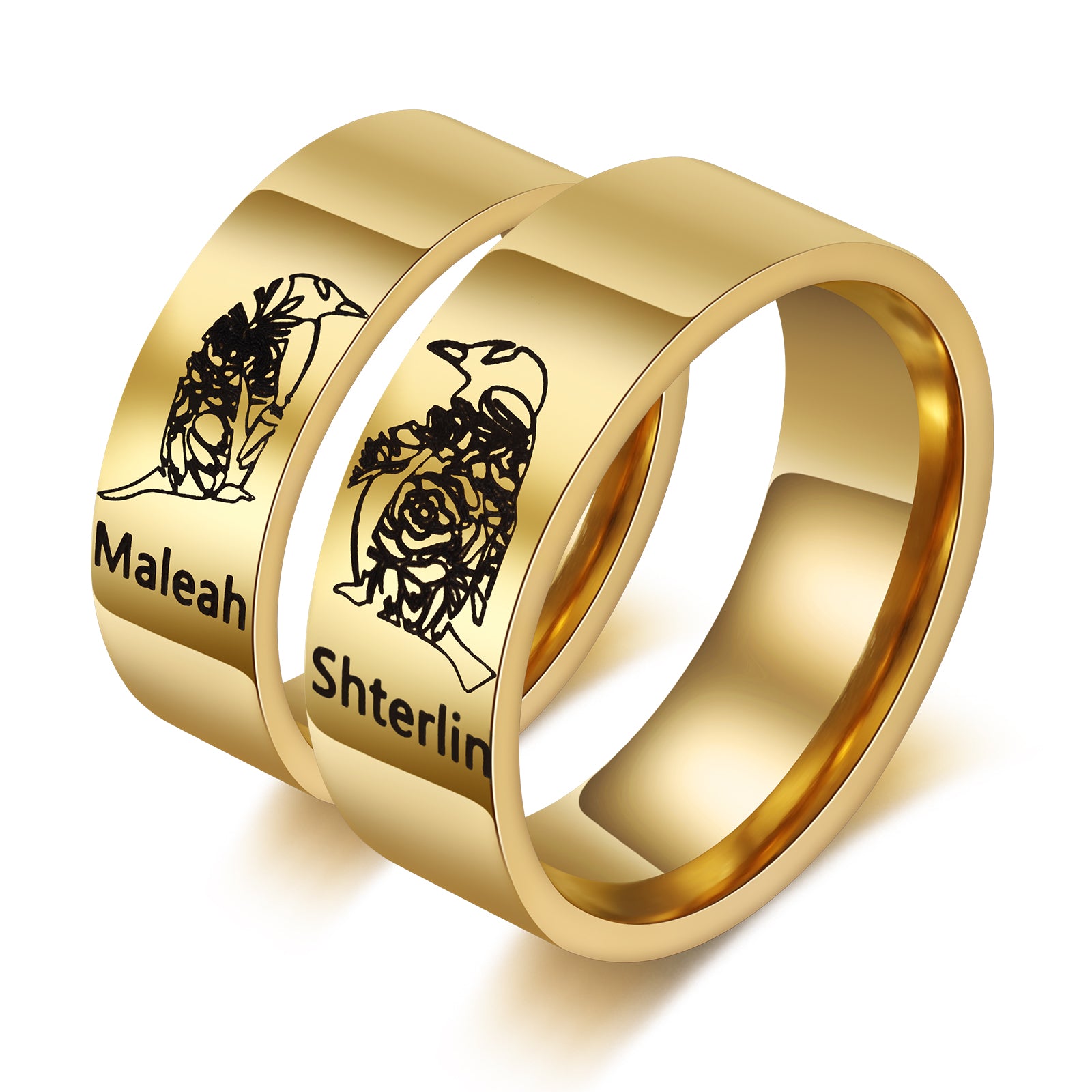 Custom Stainless Steel Couple Ring