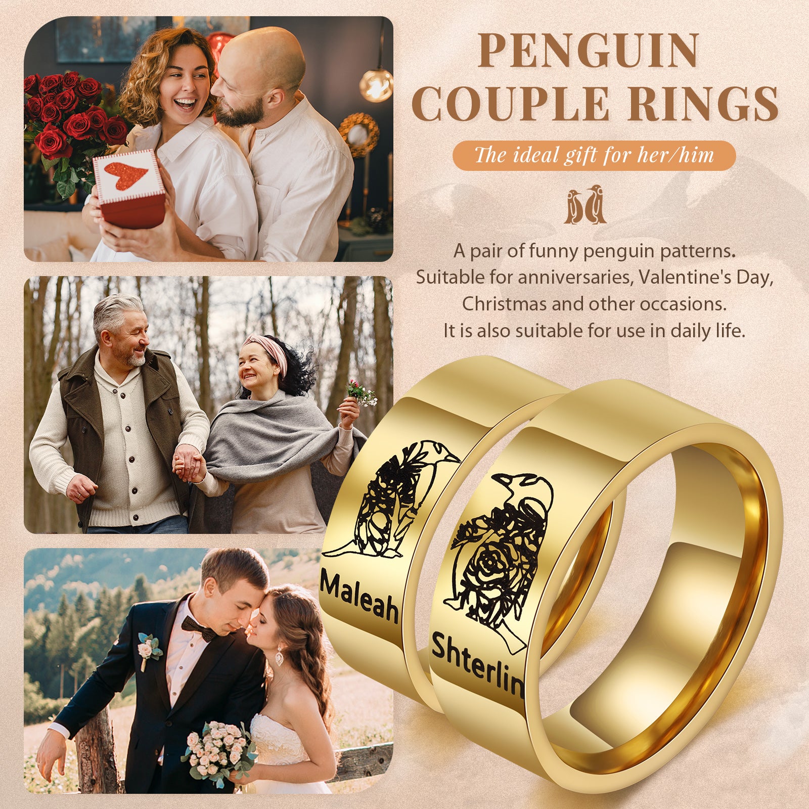 Custom Stainless Steel Couple Ring