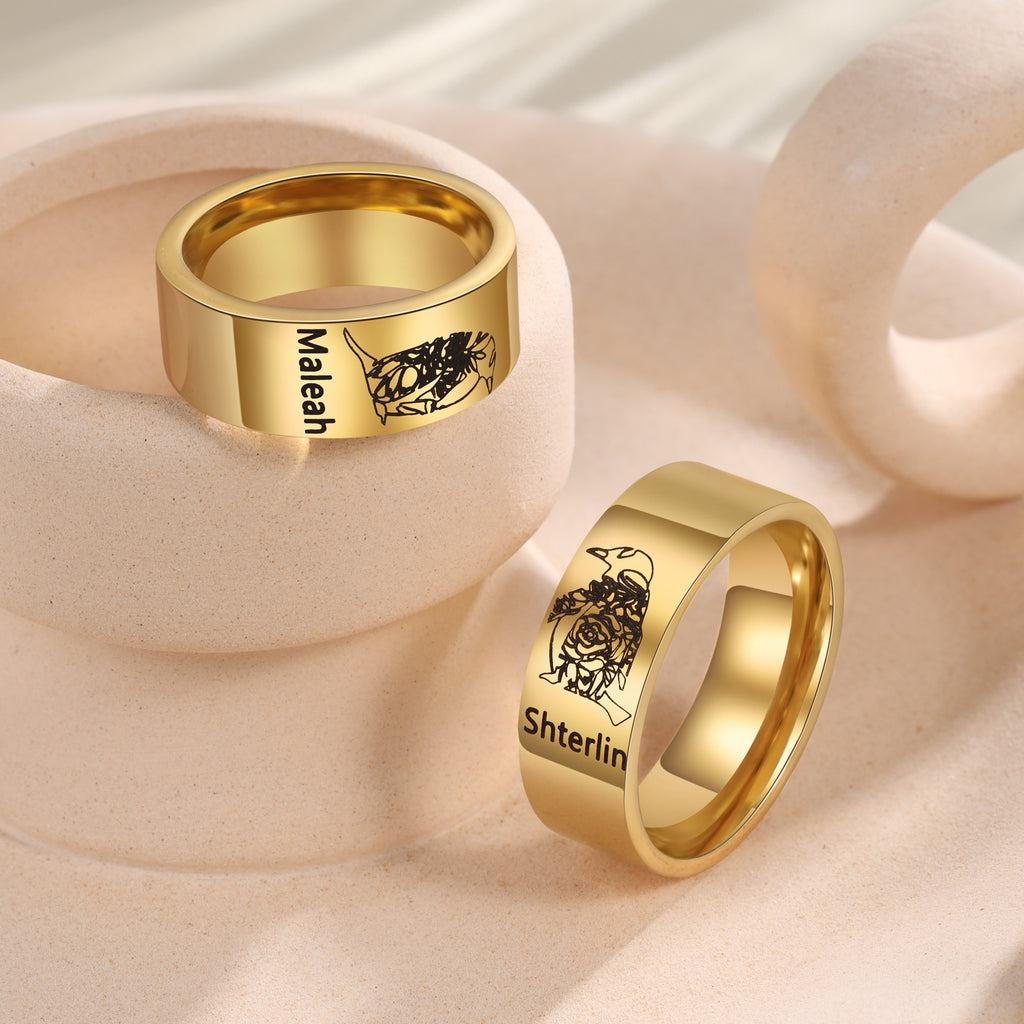 Custom Stainless Steel Couple Ring