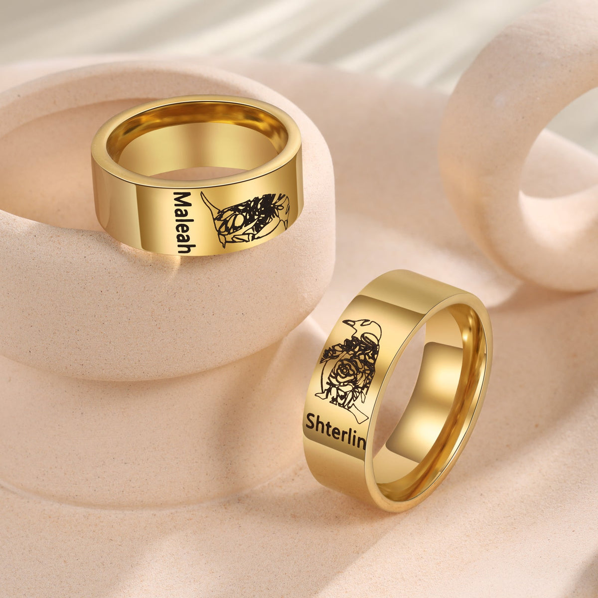Custom Stainless Steel Couple Ring