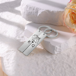 Custom Stainless Steel Couple Keychain