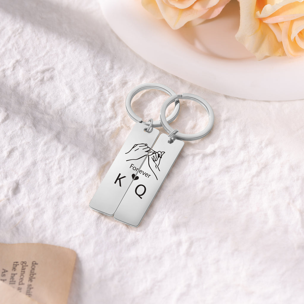 Custom Stainless Steel Couple Keychain