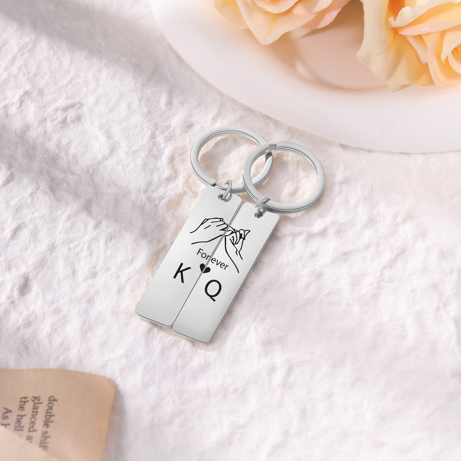 Custom Stainless Steel Couple Keychain