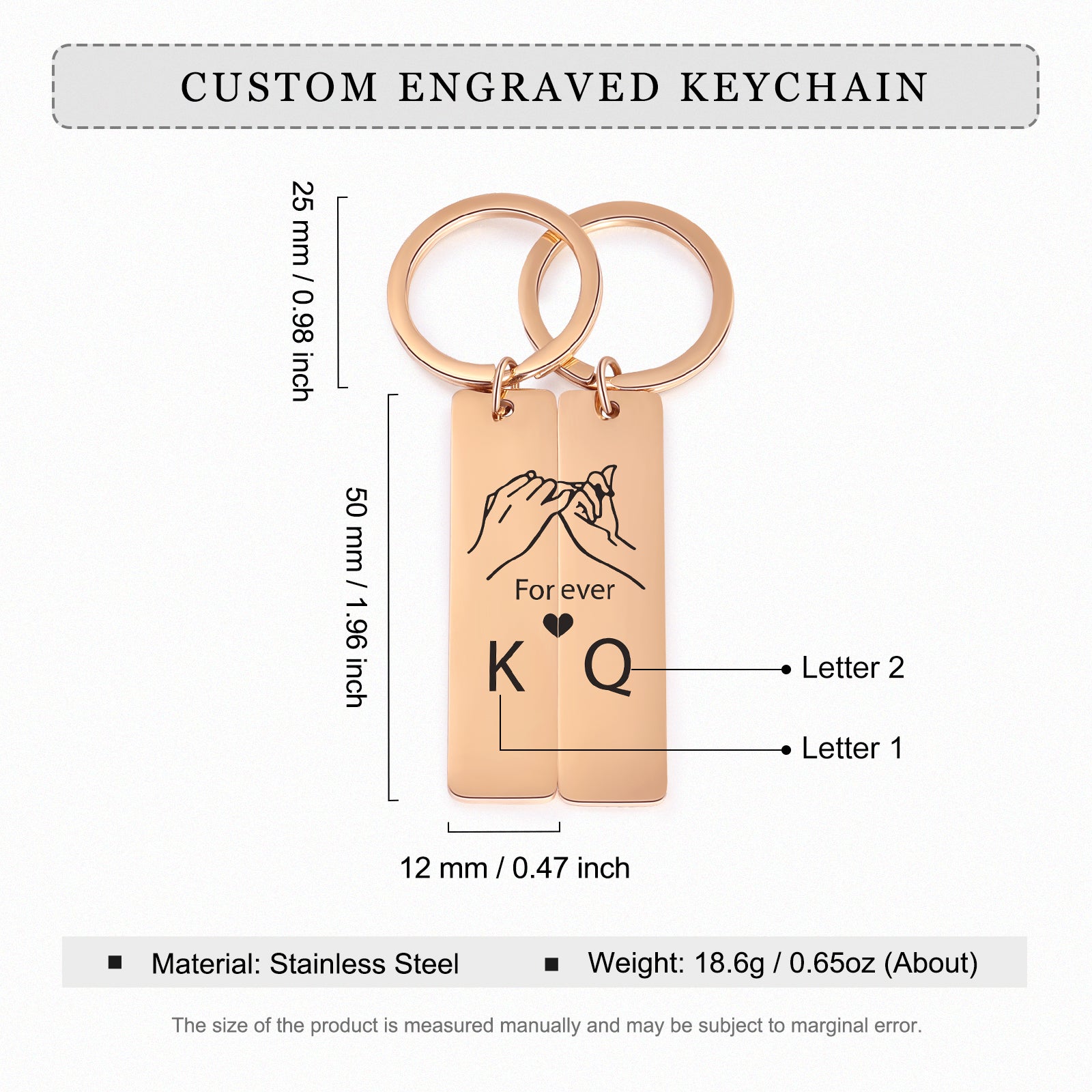 Custom Stainless Steel Couple Keychain