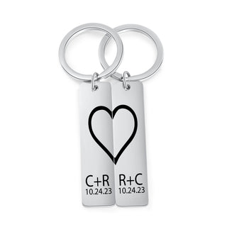 Personalized Staineless Steel Couple Keychain