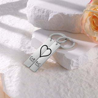 Personalized Staineless Steel Couple Keychain