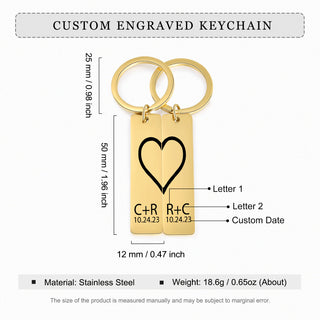 Personalized Staineless Steel Couple Keychain