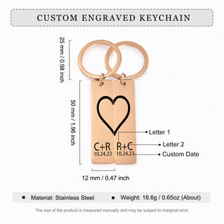 Personalized Staineless Steel Couple Keychain