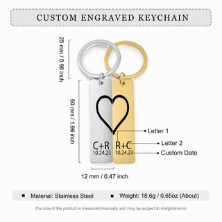 Personalized Staineless Steel Couple Keychain