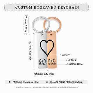 Personalized Staineless Steel Couple Keychain