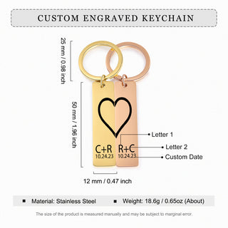 Personalized Staineless Steel Couple Keychain