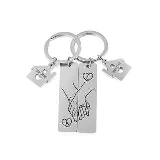 Custom Stainless Steel Couple Keychain