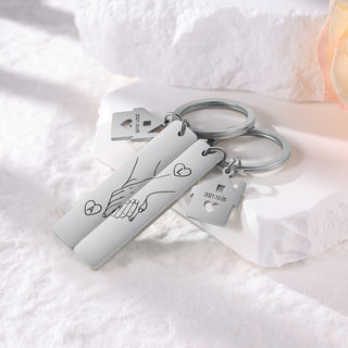 Custom Stainless Steel Couple Keychain