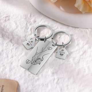 Custom Stainless Steel Couple Keychain