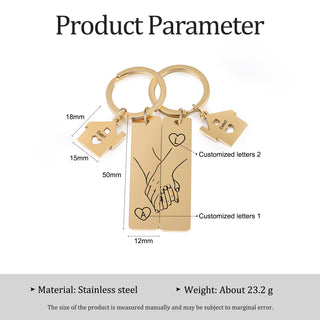 Custom Stainless Steel Couple Keychain
