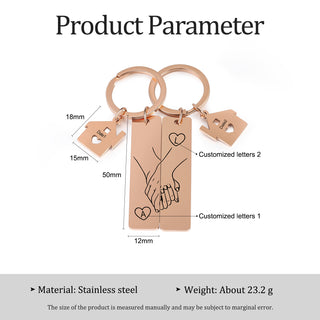 Custom Stainless Steel Couple Keychain