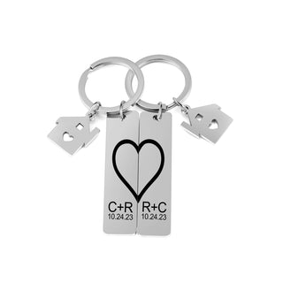 Custom Stainless Steel Couple Keychain