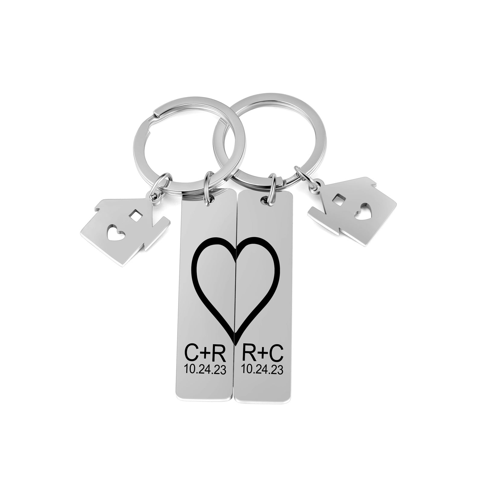 Custom Stainless Steel Couple Keychain
