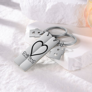 Custom Stainless Steel Couple Keychain