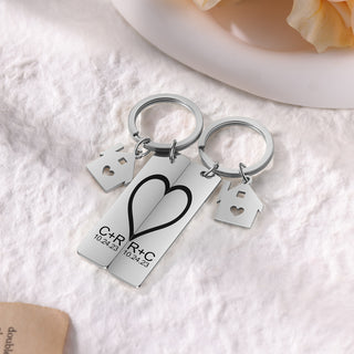 Custom Stainless Steel Couple Keychain