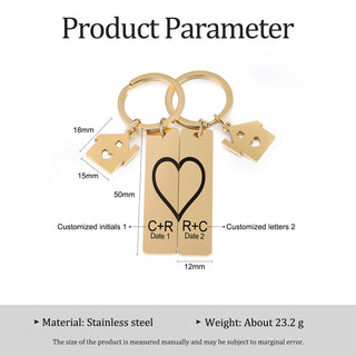 Custom Stainless Steel Couple Keychain