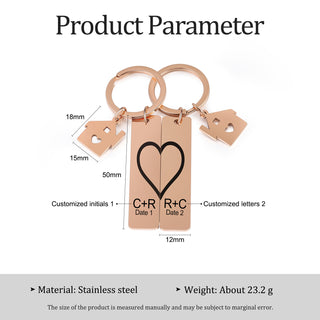 Custom Stainless Steel Couple Keychain
