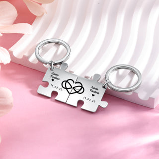 Custom Puzzle Couple Keychain
