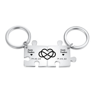 Custom Puzzle Couple Keychain