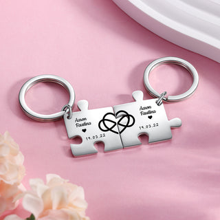 Custom Puzzle Couple Keychain