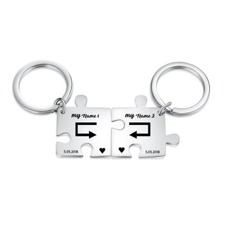 Custom Puzzle Couple Keychain