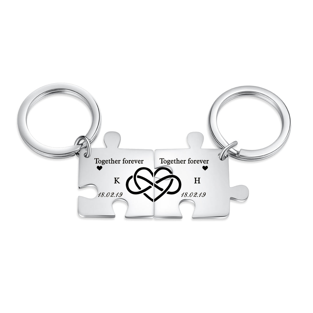 Custom Puzzle Couple Keychain
