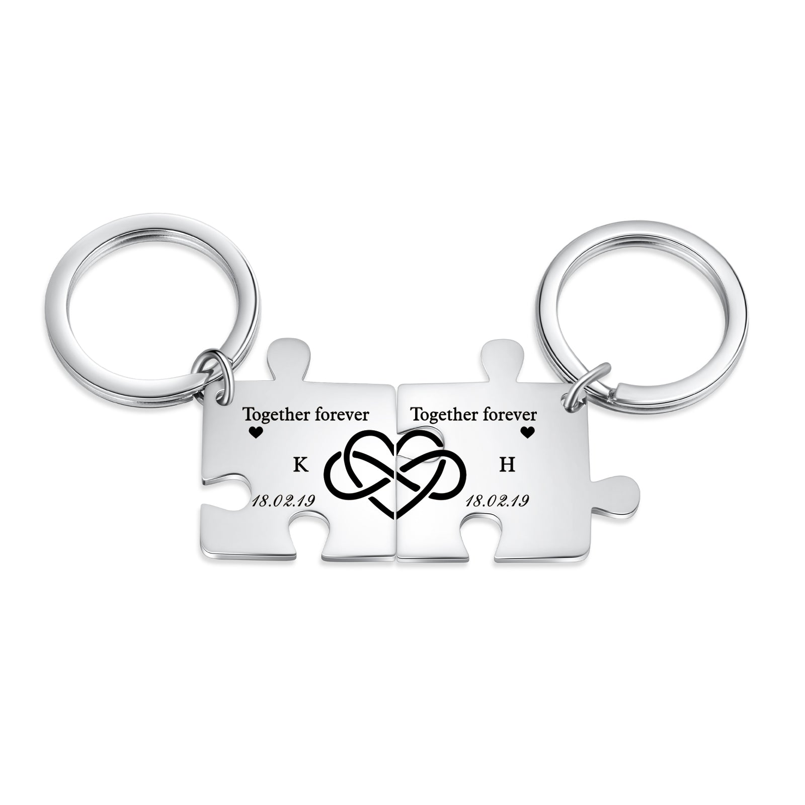 Custom Puzzle Couple Keychain